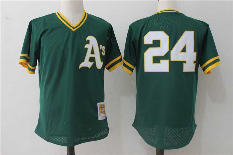 Oakland Athletics #24 Rickey Henderson Green Cooperstown Collection Batting Practice Jersey,We sell and wholesale Oakland Athletics #24 Rickey Henderson Green Cooperstown Collection Batting Practice Jersey on line form chian!